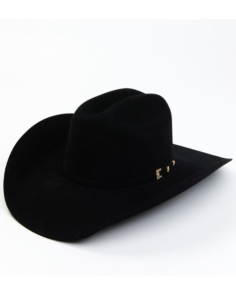 Larry Mahan Men's 20X Black Pinnacle Premium Wool Felt Western Hat , Black, hi-res
