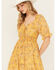 Image #3 - Miss Me Women's Floral Short Sleeve Maxi Dress , Mustard, hi-res