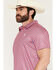 Image #2 - Rock & Roll Denim Men's Southwestern Print Short Sleeve Button-Down Polo, Hot Pink, hi-res