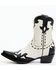 Image #3 - Planet Cowboy Women's Wingtip Leather Western Boot - Snip Toe , Cream/black, hi-res