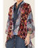 LaBiz Women's Navy & Burgundy Floral Short Kimono, Navy, hi-res