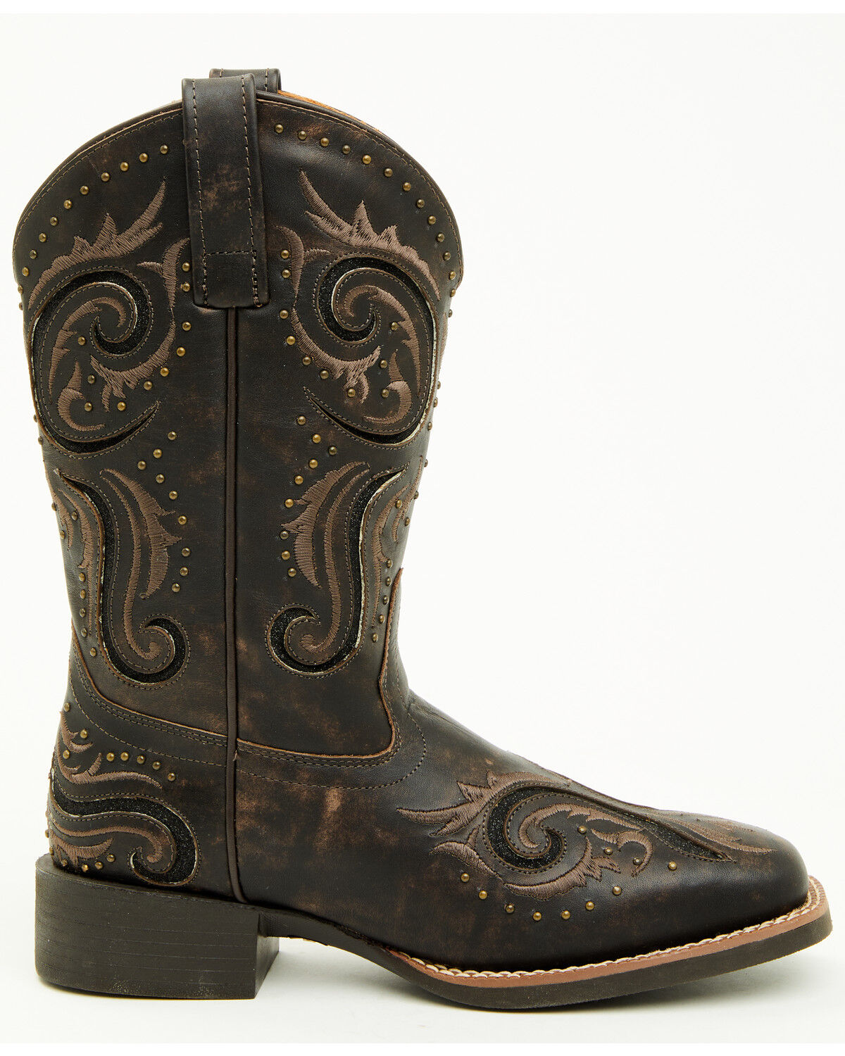 Image #2 - Shyanne Women's Greta Short Western Boots - Broad Square Toe, Brown, hi-res