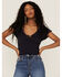 Image #1 - Patrons of Peace Women's Hyland Knit Top, Navy, hi-res