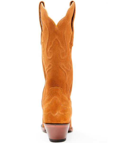 Image #5 - Dan Post Women's Suede Western Boots - Snip Toe, Honey, hi-res