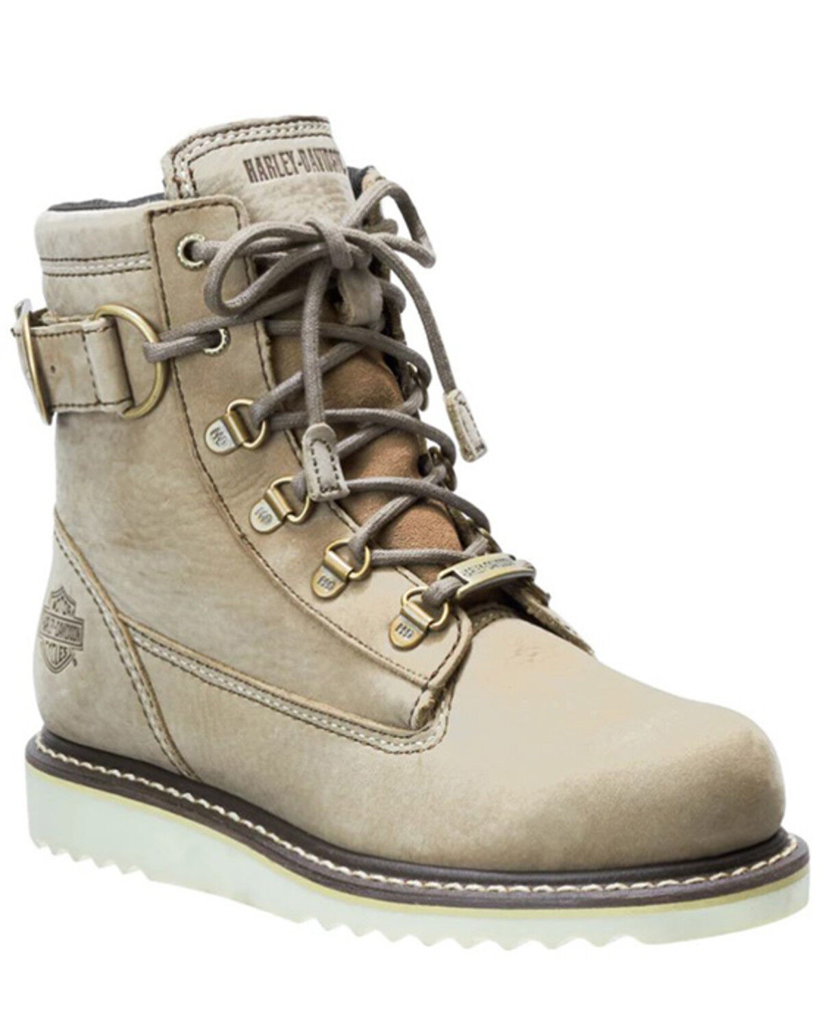 Image #1 - Harley Davidson Women's Marconi Moto Boots - Round Toe, Brown, hi-res