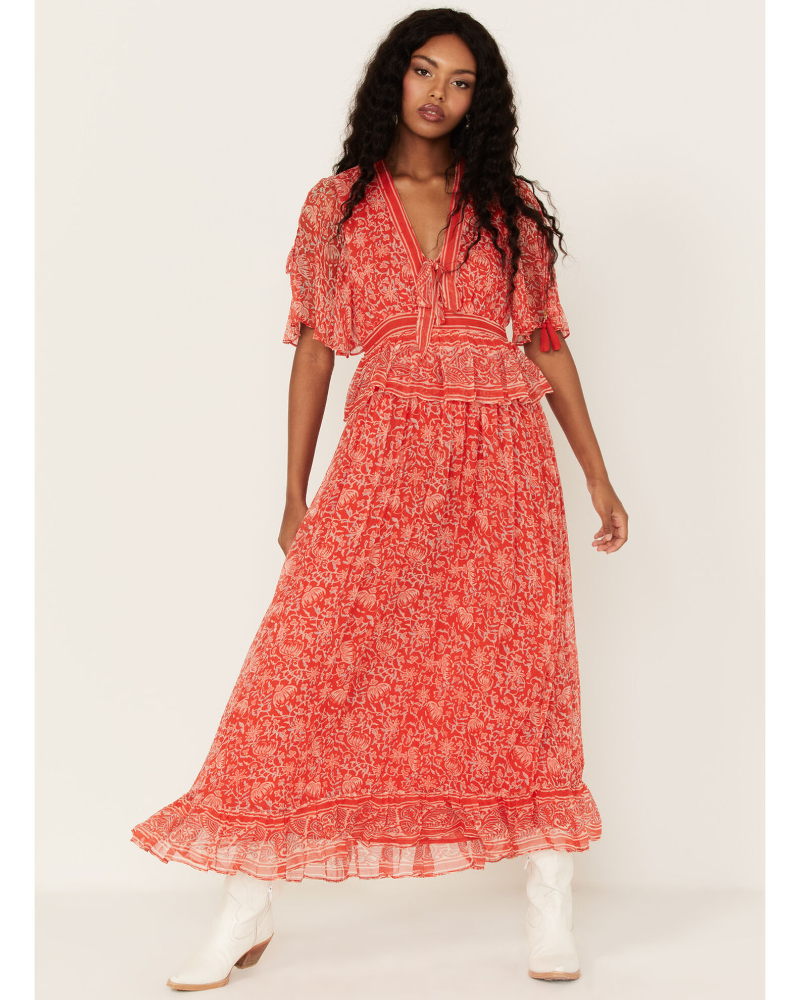 Free people rare store feeling floral maxi dress