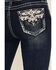 Image #2 - Grace In LA Women's Dark Wash Embellished Mid Rise Bootcut Stretch Denim Jeans, Dark Wash, hi-res