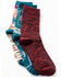 Image #2 - Shyanne Women's Multicolored Patchwork Paisley 3-Pack Crew Socks , Multi, hi-res