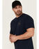 Image #2 - Brixton Men's Alpha Square logo Short Sleeve Graphic T-Shirt, Navy, hi-res