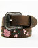 Image #1 - Shyanne Girls' Floral Embroidered Belt, Brown, hi-res