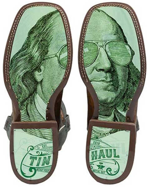 Image #2 - Tin Haul Men's Top Dollar Western Boots - Broad Square Toe, Brown, hi-res