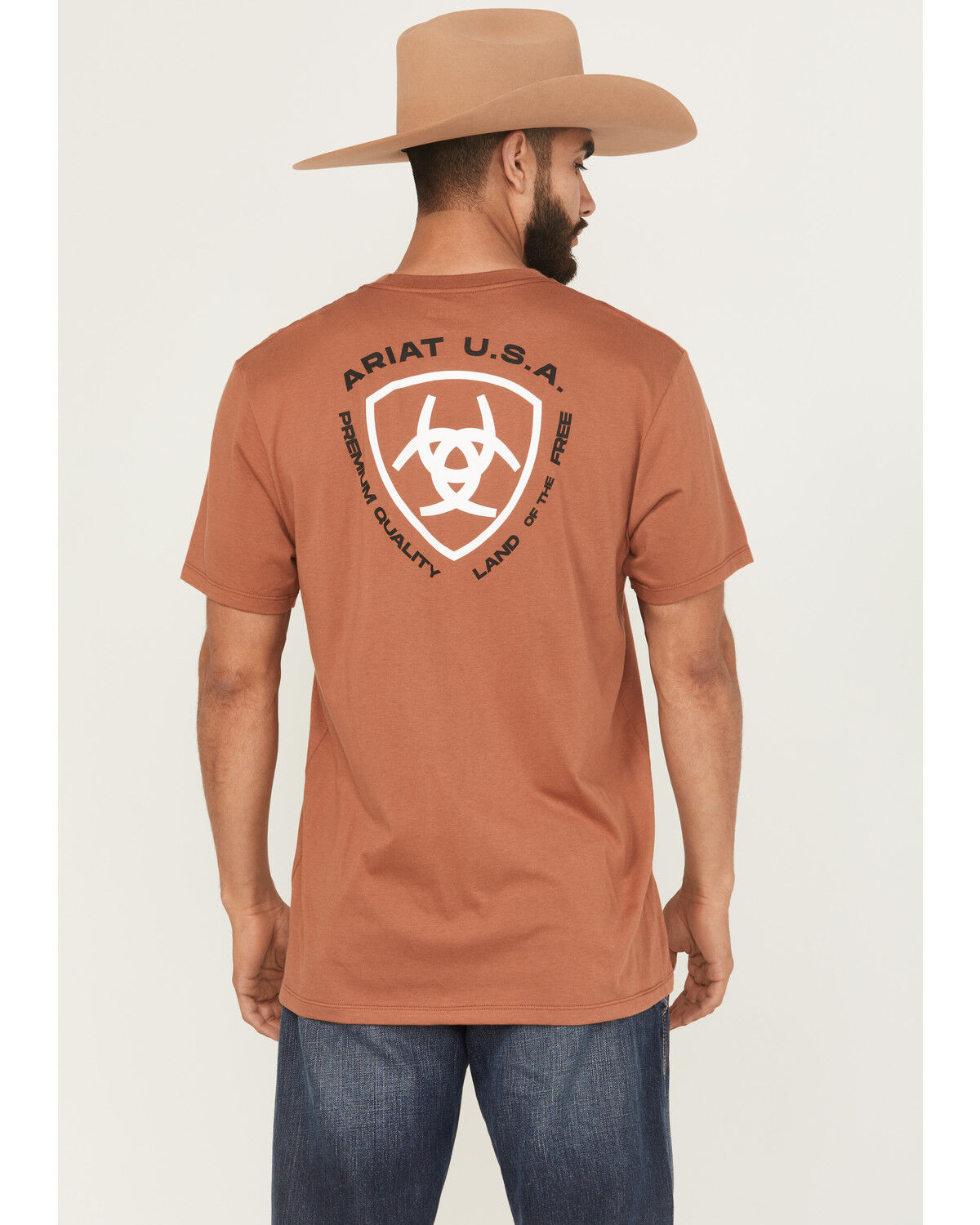 Image #1 - Ariat Men's Loft Simple Seal Short Sleeve Graphic T-Shirt, Rust Copper, hi-res