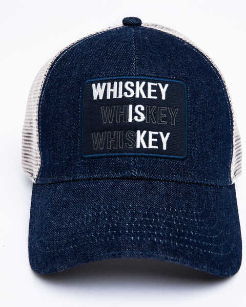 Shyanne Women's Whiskey Is Key Mesh Ball Cap , Blue, hi-res