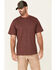 Image #1 - Hawx Men's Solid Burgundy Forge Short Sleeve Work Pocket T-Shirt, Burgundy, hi-res
