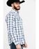 Moonshine Spirit Men's Fireball Plaid Long Sleeve Western Shirt , White, hi-res