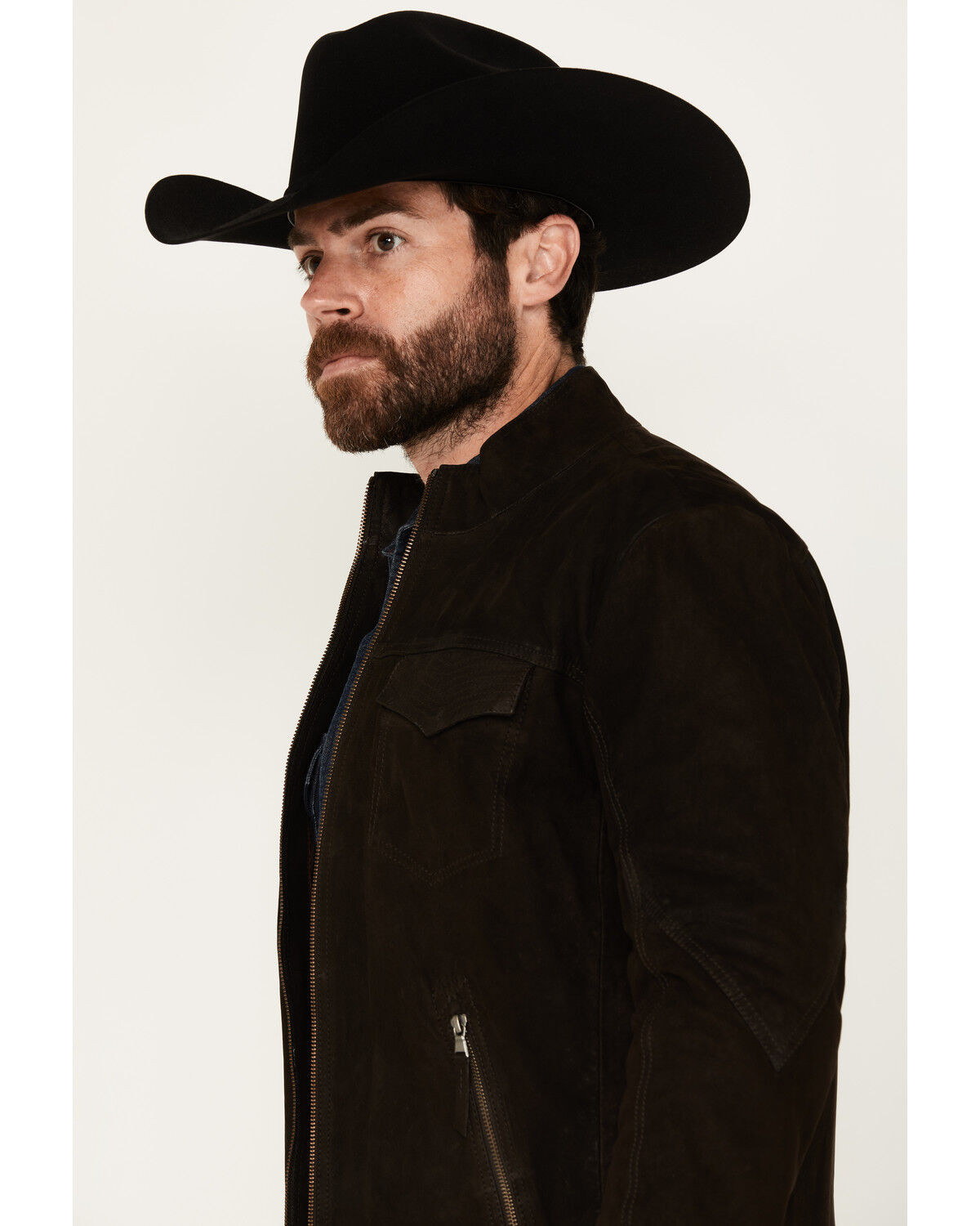 Image #2 - Scully Men's Suede Zip Jacket, Brown, hi-res