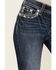 Image #4 - Miss Me Women's Dark Wash Mid Rise Bootcut Stretch Denim Jeans, Dark Wash, hi-res