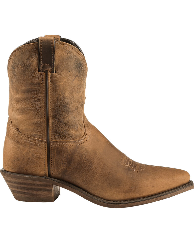 Abilene Distressed Brown 7" Cowgirl Boots - Snip Toe , Brown, hi-res