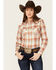Image #1 - Wrangler Retro Women's Plaid Print Long Sleeve Pearl Snap Western Shirt, Multi, hi-res