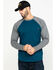 Hawx Men's Charcoal Baseball Raglan Crew Long Sleeve Work Shirt, Charcoal, hi-res