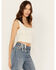 Image #2 - Shyanne Women’s Pointelle Cinch Front Tank, White, hi-res