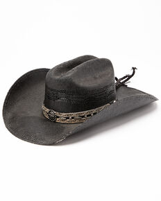 Bullhide Corral Dust Straw Western Hat , Black, hi-res