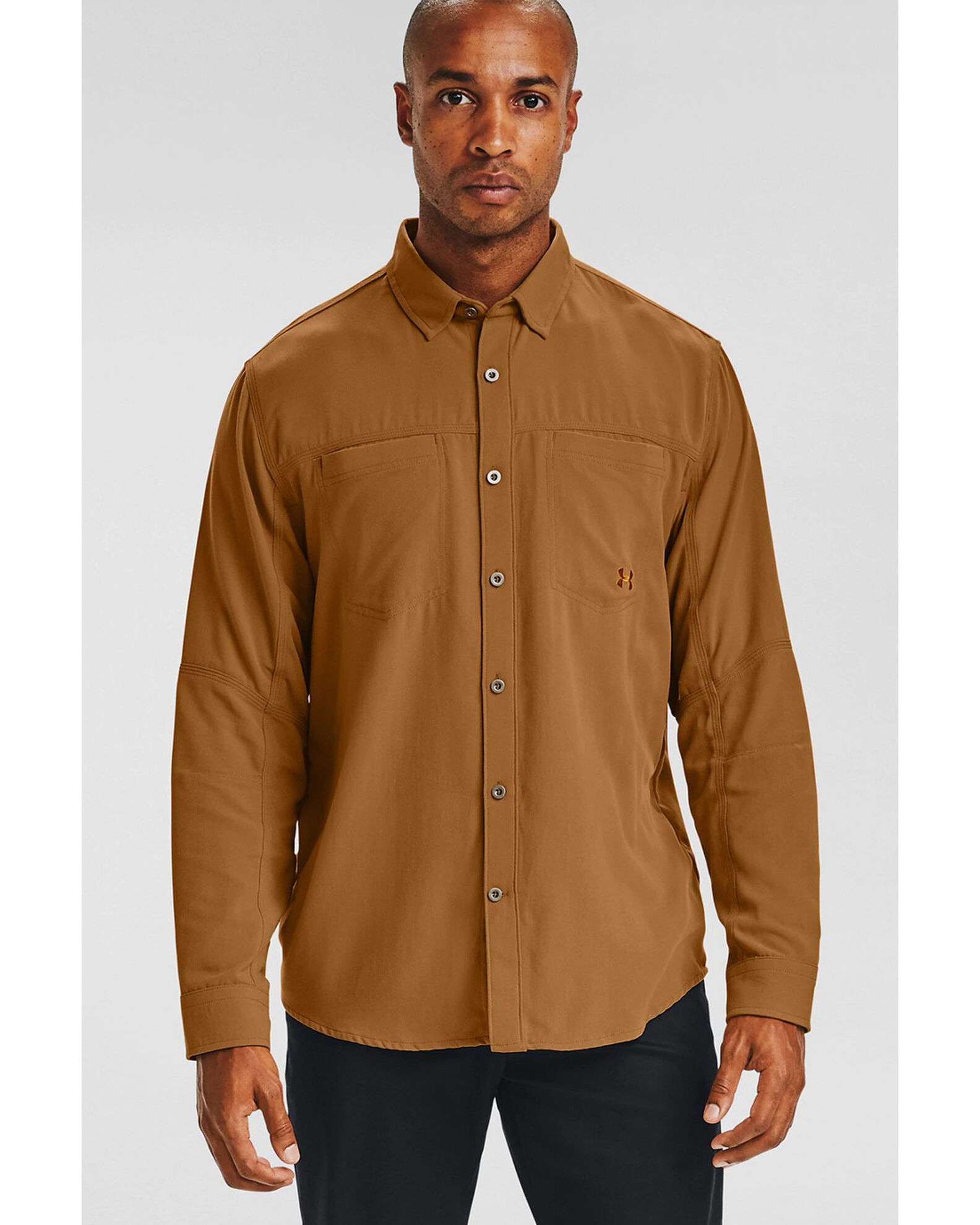 Under Armour Yellow Payload Button Down Long Sleeve Work Shirt - Country