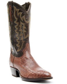 Tona Lama Men's Kango Tabac Ernesto Ostrich Exotic Western Boot - Round Top , Brown, hi-res