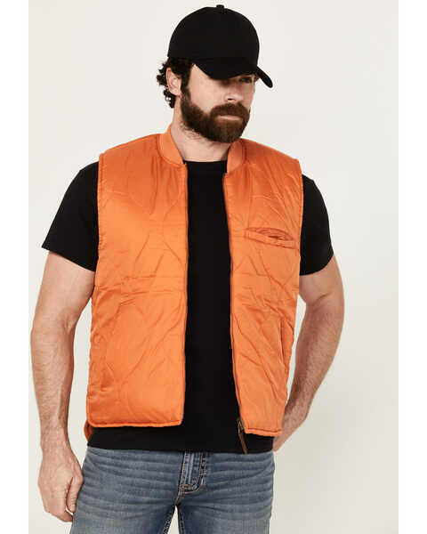 Image #2 - Brixton Men's Abraham Reversible Zip Vest, Orange, hi-res