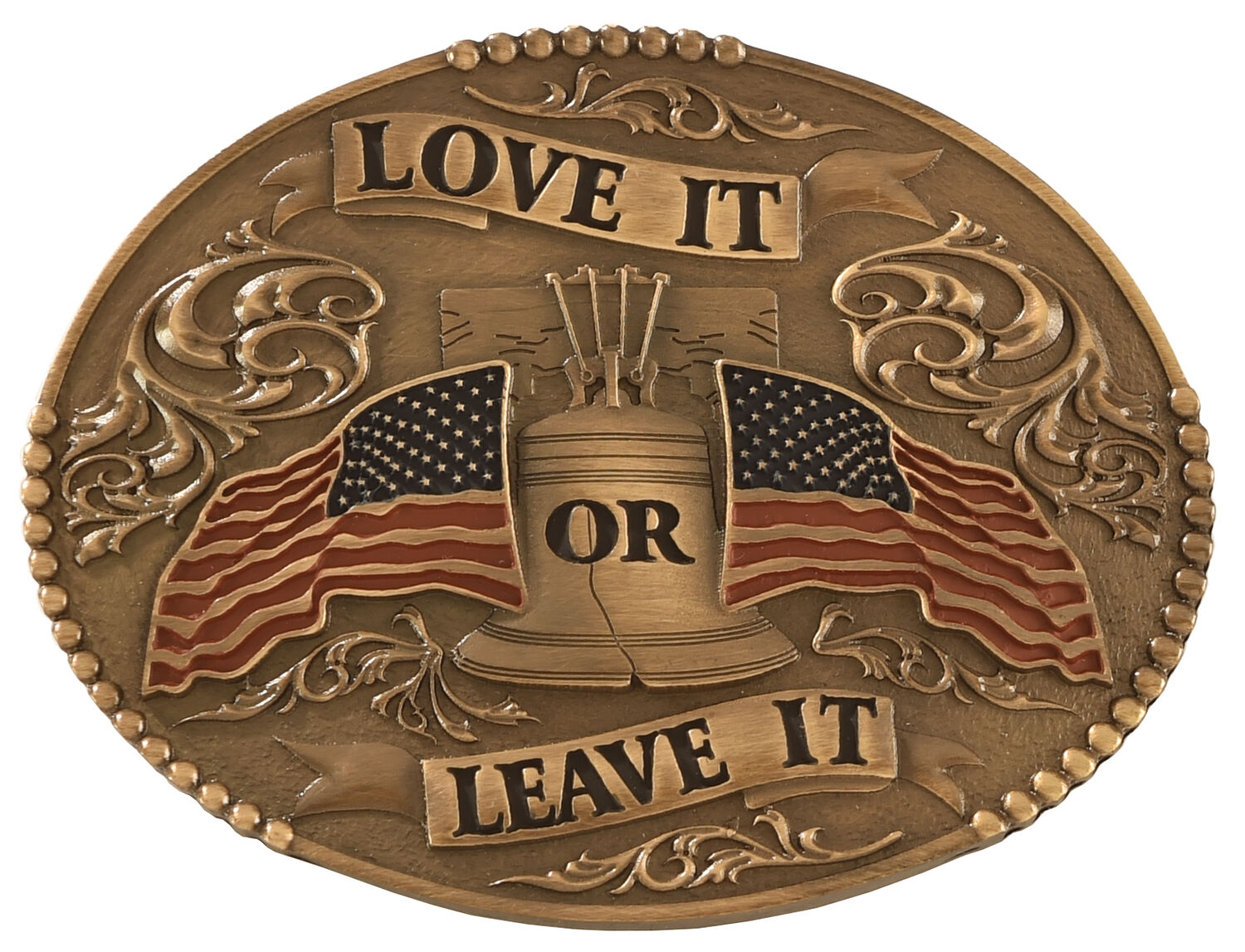 Image #1 - Cody James Men's Love It or Leave It with American Flag Belt Buckle, Multi, hi-res