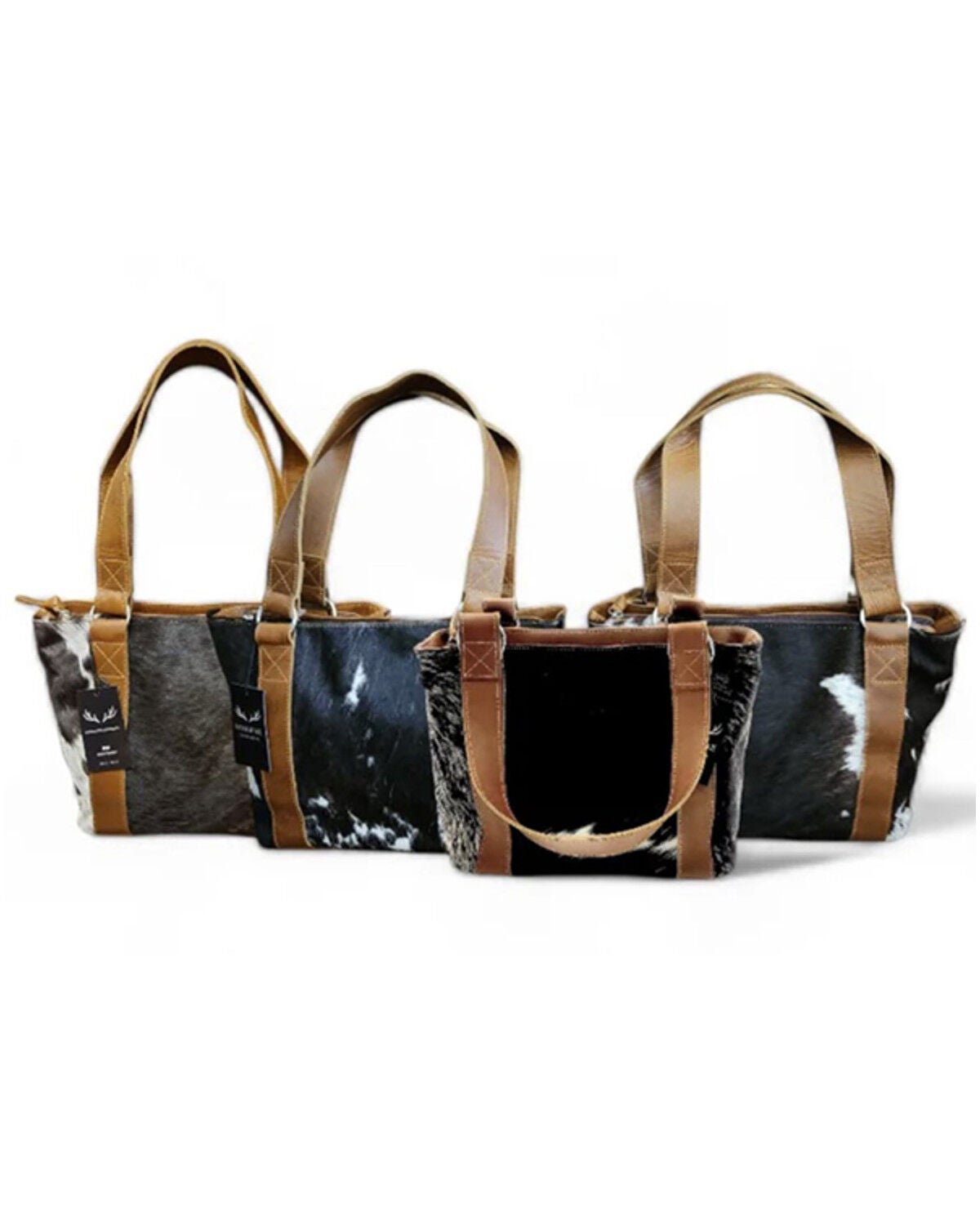 Image #1 - Ranch Junkie Women's Highlands Genuine Cowhide Tote Handbag, Black, hi-res