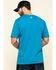 Hawx Men's Teal Fractal Camo Logo Graphic Work T-Shirt , Teal, hi-res