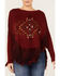 Image #3 - Cotton & Rye Women's Southwestern Knit Fringe Poncho, Red, hi-res