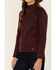 Shyanne Women's Burgundy Logo Sleeve 1/2 Riding Pullover , Burgundy, hi-res