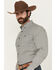 Image #2 - RANK 45® Men's Rockies Ridge Geo Print Long Sleeve Button-Down Stretch Western Shirt, Black, hi-res