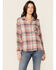 Image #1 - North River Women's Crinkle Ryn Desert Rust Plaid Shirt, Rust Copper, hi-res