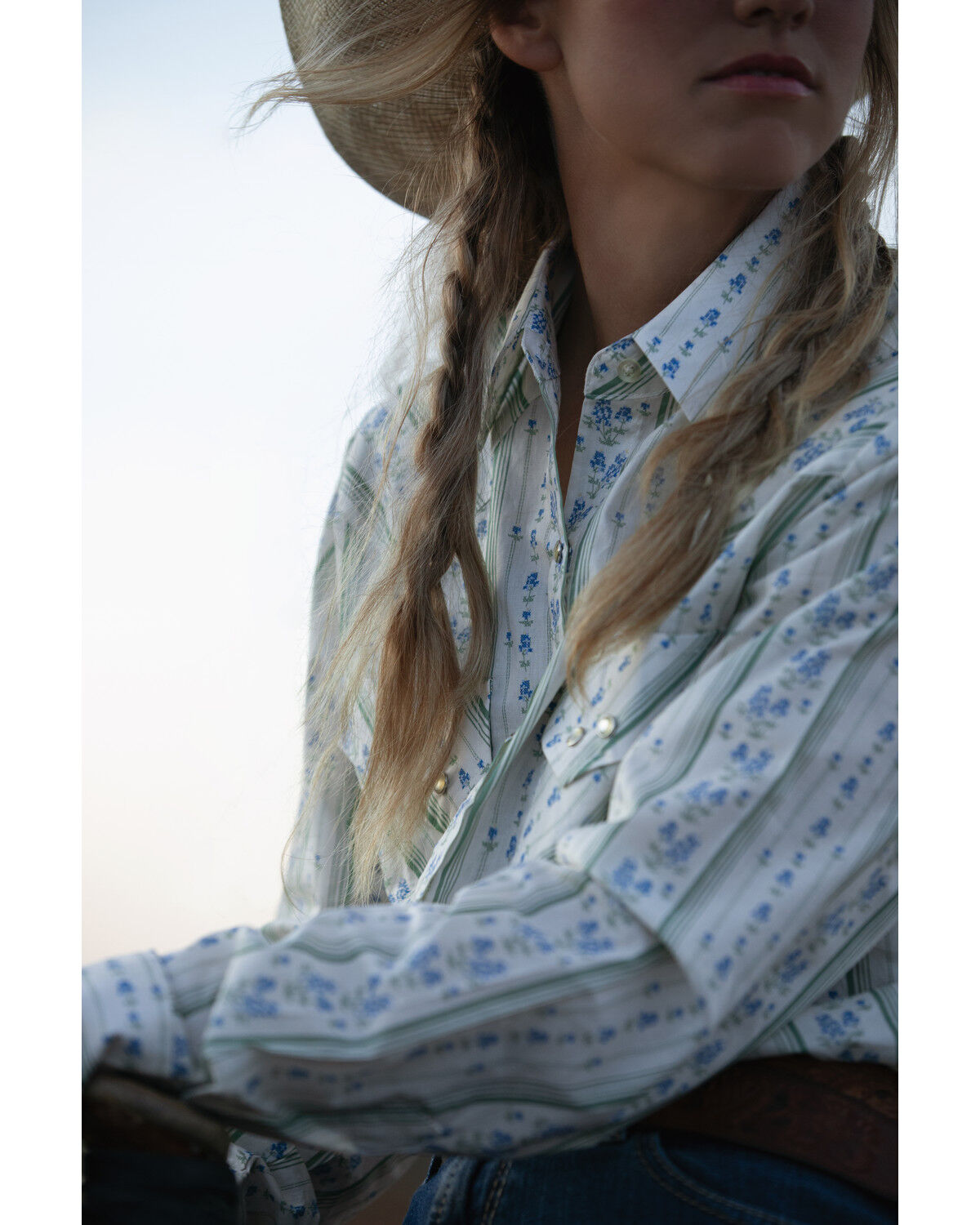Image #2 - Cowboygirl by Jenna Paulette Women's Wallpaper Long Sleeve Pearl Snap Western Shirt, Green, hi-res