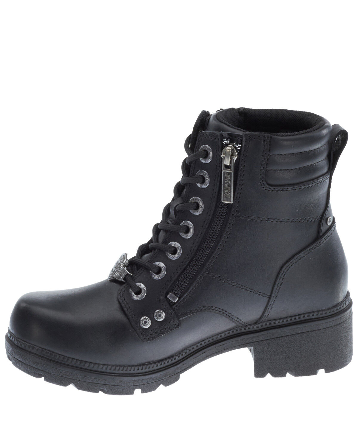Image #3 - Harley Davidson Women's Inman Hills Moto Boots - Round Toe, Black, hi-res