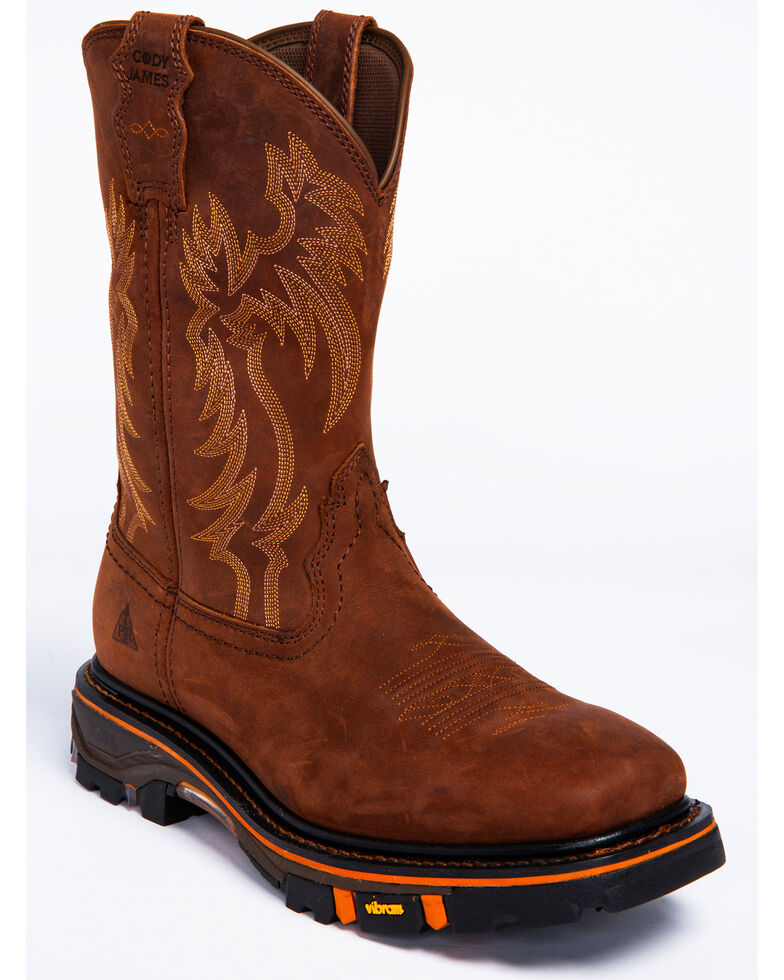 men's decimator skull western work boots