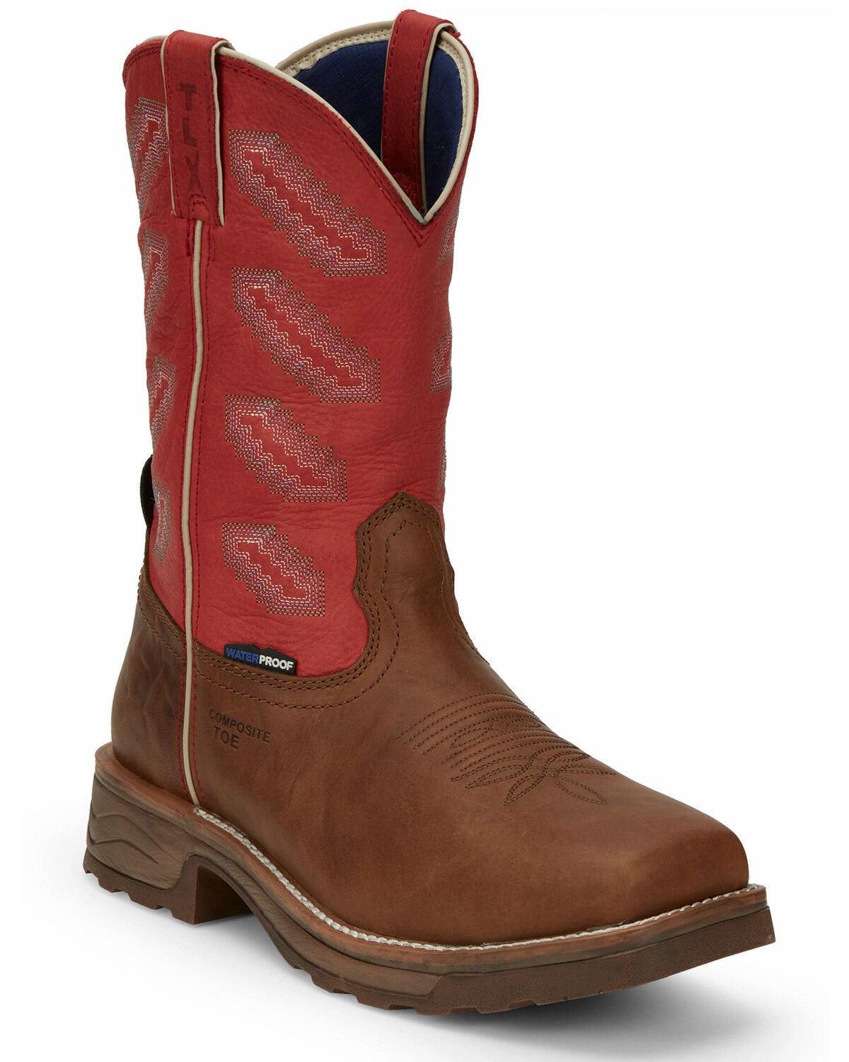 Tony Lama Men's Energy Waterproof Western Work Boots - Composite Toe, Brown, hi-res