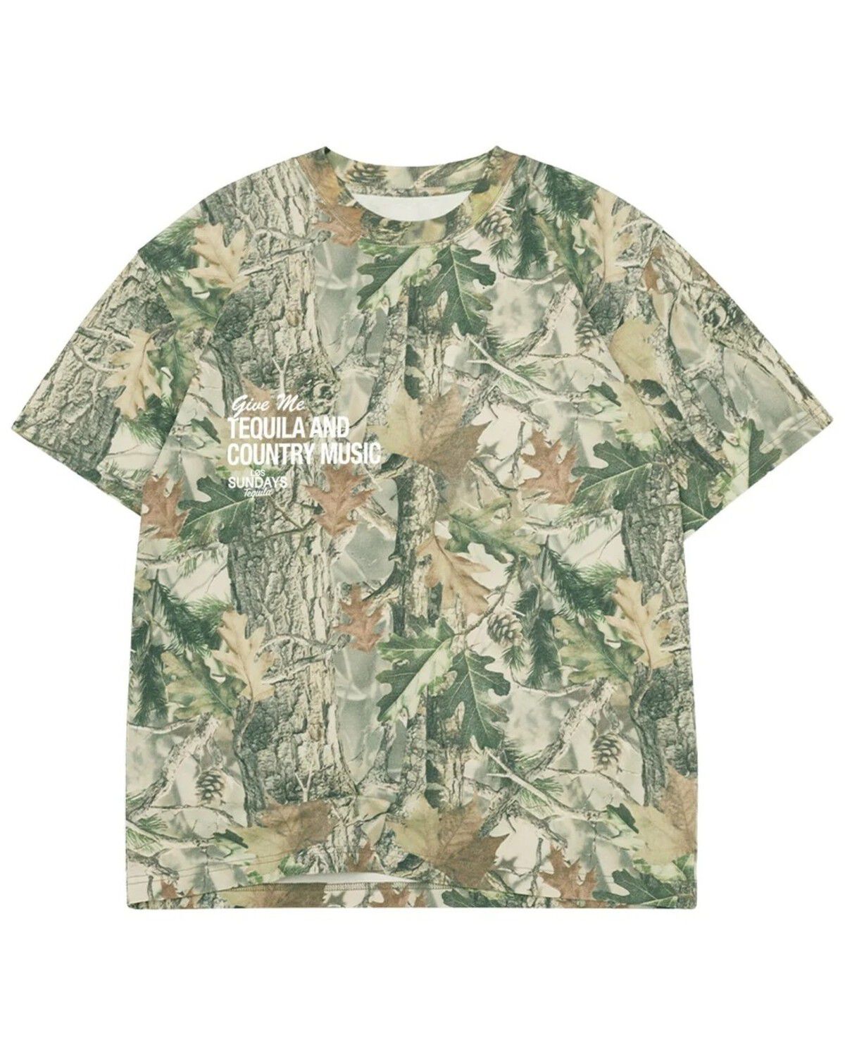 Los Sundays Women's Camo Tequila Short Sleeve Graphic Tee, Green, hi-res