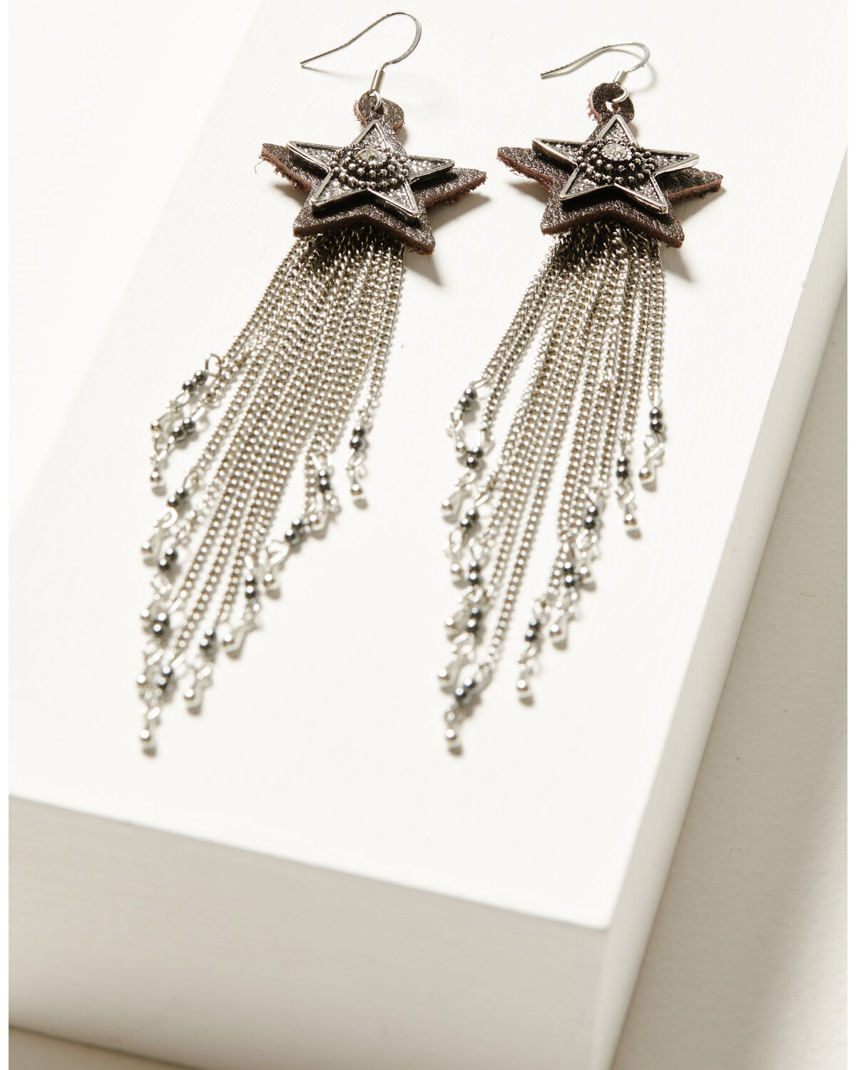 Image #1 - Idyllwind Women's Star Fringe Emerson Earrings, Silver, hi-res