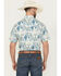 Image #4 - Roper Men's West Made Print Short Sleeve Snap Western Shirt, Cream, hi-res