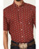 Image #3 - Roper Men's Amarillo Geo Print Short Sleeve Button-Down Western Shirt, Red, hi-res