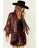 Image #2 - Idyllwind Women's Metallic Zip-Front Fringe Moto Jacket, Grape, hi-res