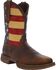 Durango Men's Rebel American Flag Western Boots - Broad Square Toe, Brown, hi-res