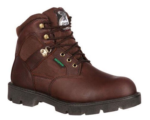 Georgia Boot Men's Homeland Waterproof Work Boots - Steel Toe, Brown, hi-res