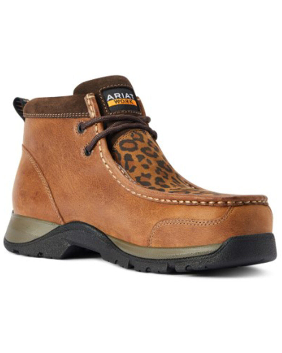 Image #1 - Ariat Women's Edge Lite Cheetah Print Work Shoes - Composite Toe, Brown, hi-res