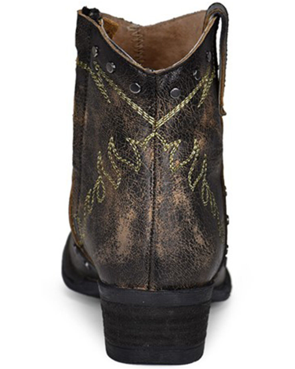 Image #4 - Circle G Women's Embroidery Fashion Booties - Round Toe, Black, hi-res