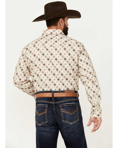Image #4 - Panhandle Men's Select Medallion Print Long Sleeve Snap Western Shirt, Tan, hi-res